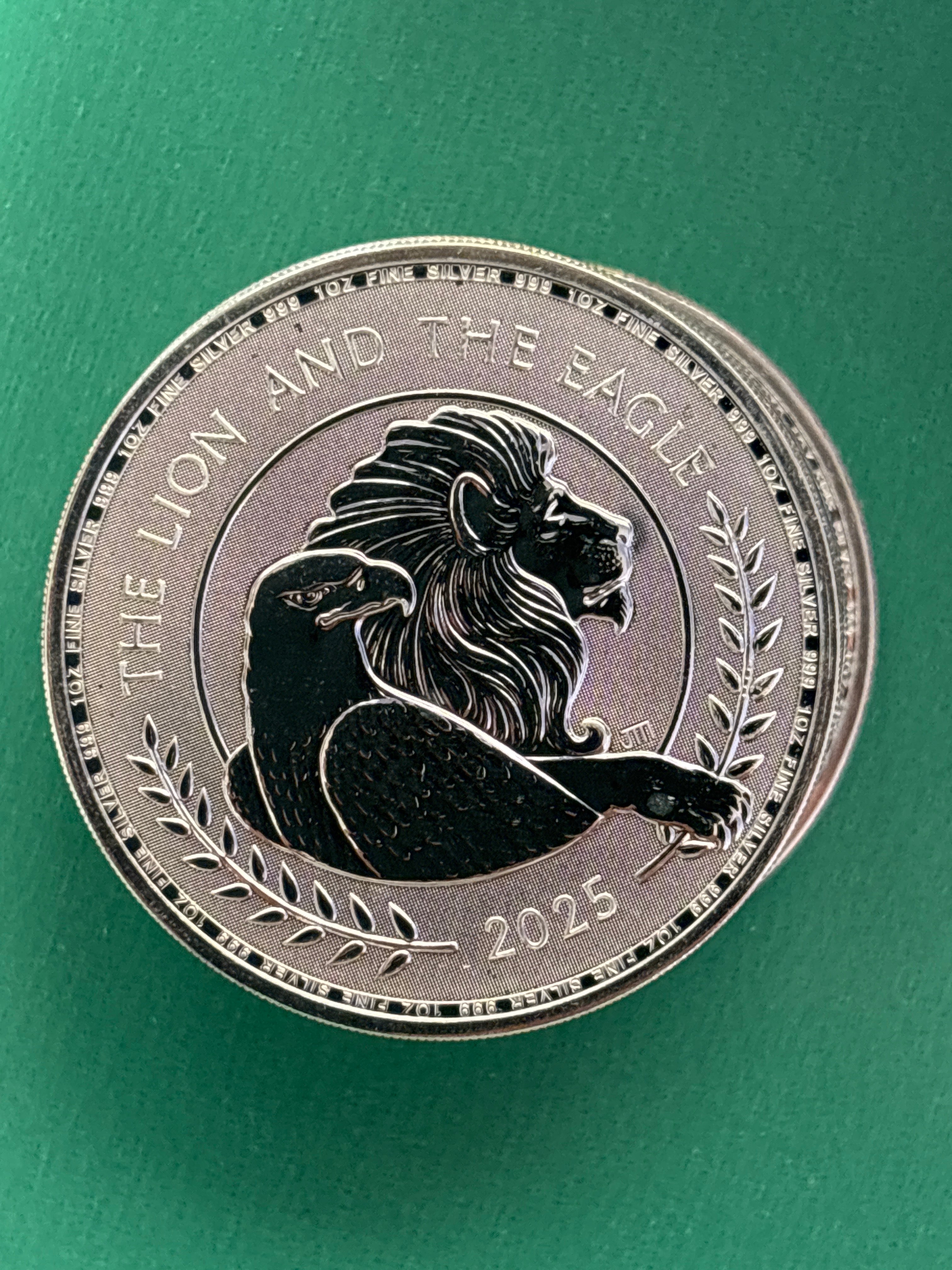 1oz .999 Silver Coin Royal Mint Lion & Eagle