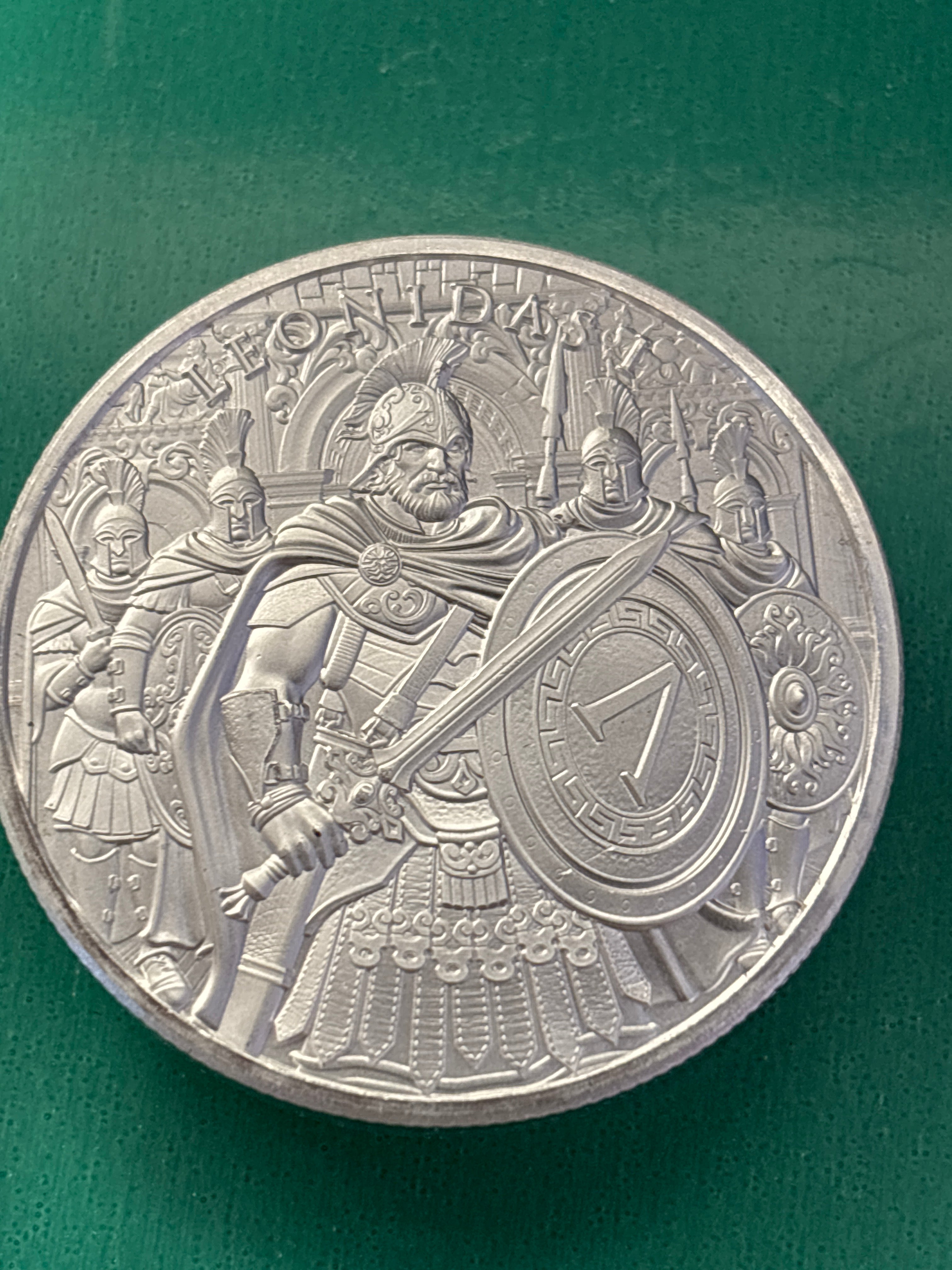 1oz .999 Silver Round Legendary Warriors Leonidas