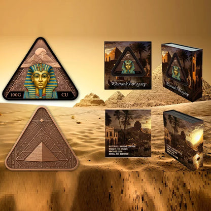 Pharaoh’s Legacy 100g Colorized Copper Medal (New in Box)