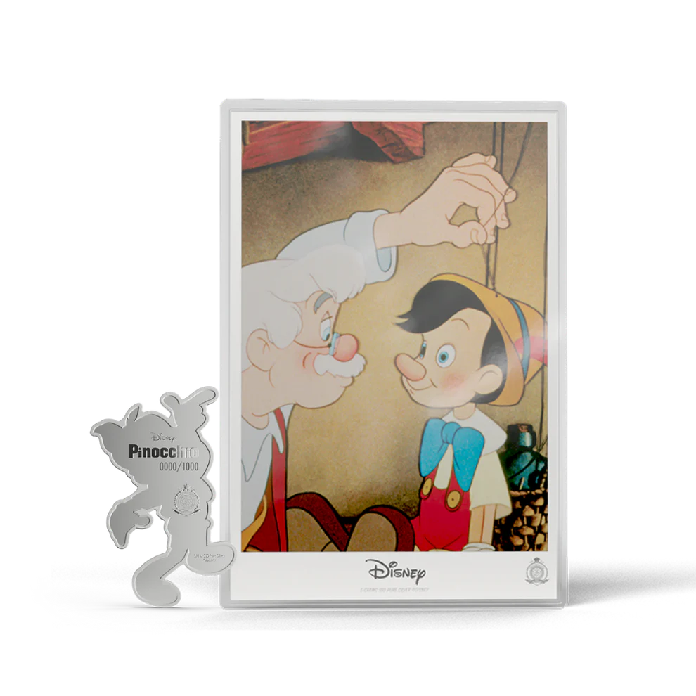 Disney Pinocchio Collectible Set
3/4 oz Silver Coin + 5 g Silver Foil Set
