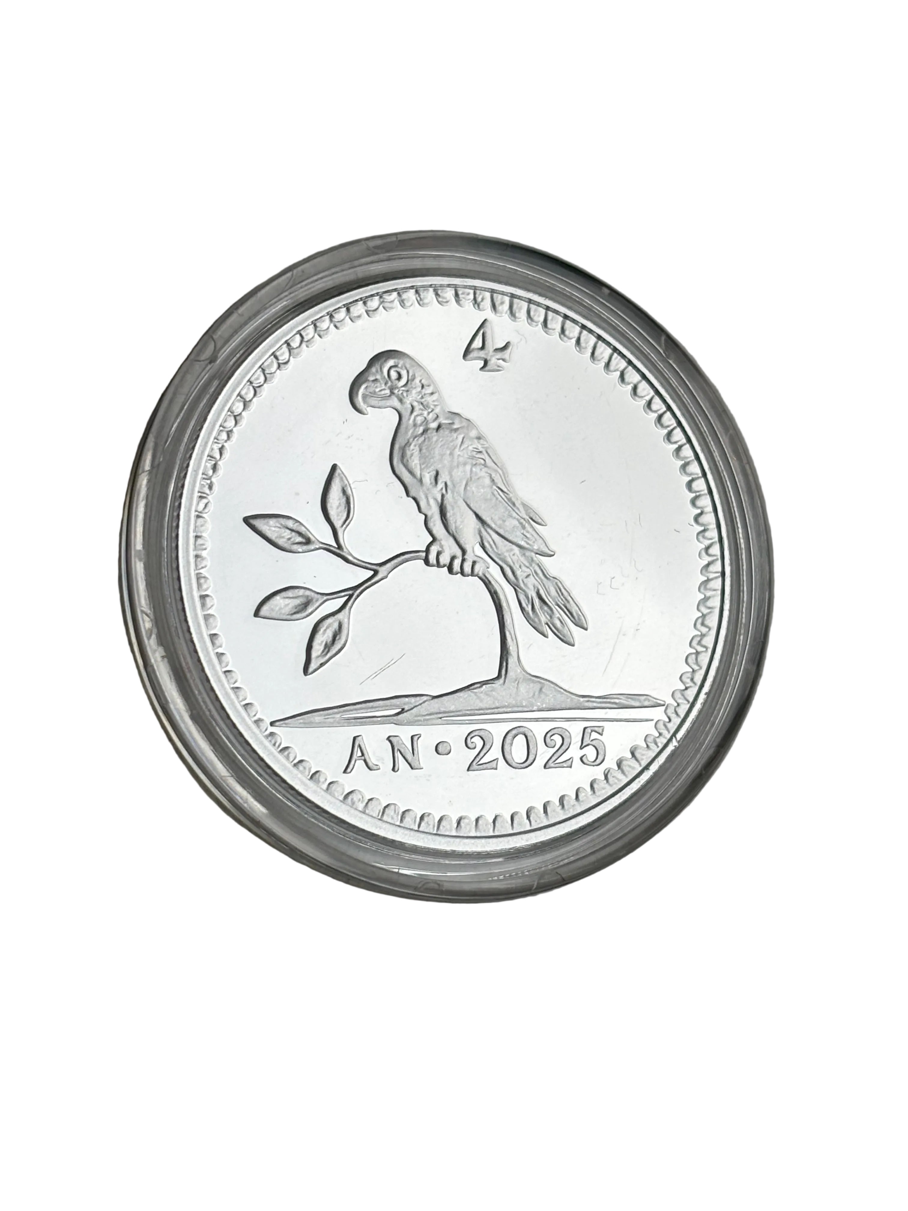 2025 Netherlands 1oz Pure Silver Coin Parrot Duit Restrike BU