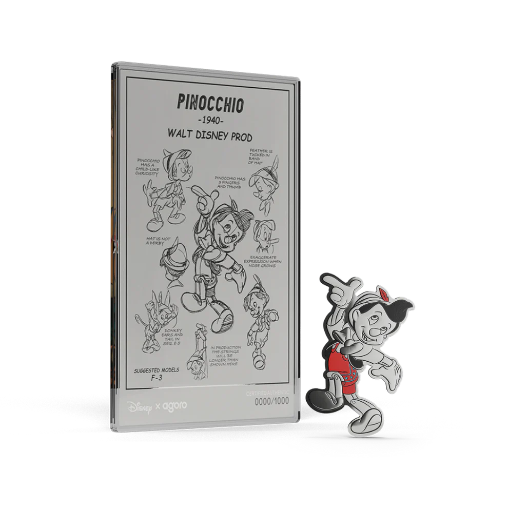 Disney Pinocchio Collectible Set
3/4 oz Silver Coin + 5 g Silver Foil Set