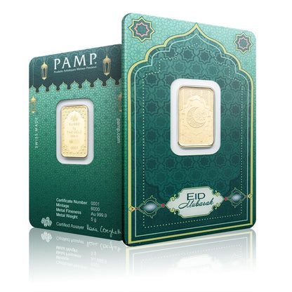 5g Eid Mubarak Pure Gold Bullion Bar | PAMP Suisse