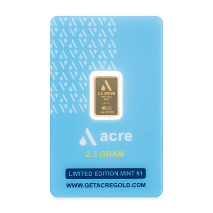 Acre 2.5g Pure Gold Bar In Assay Card