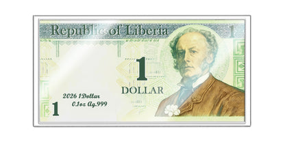 1/10th Troy Oz Pure Silver Note The Tragedy Of Ophelia