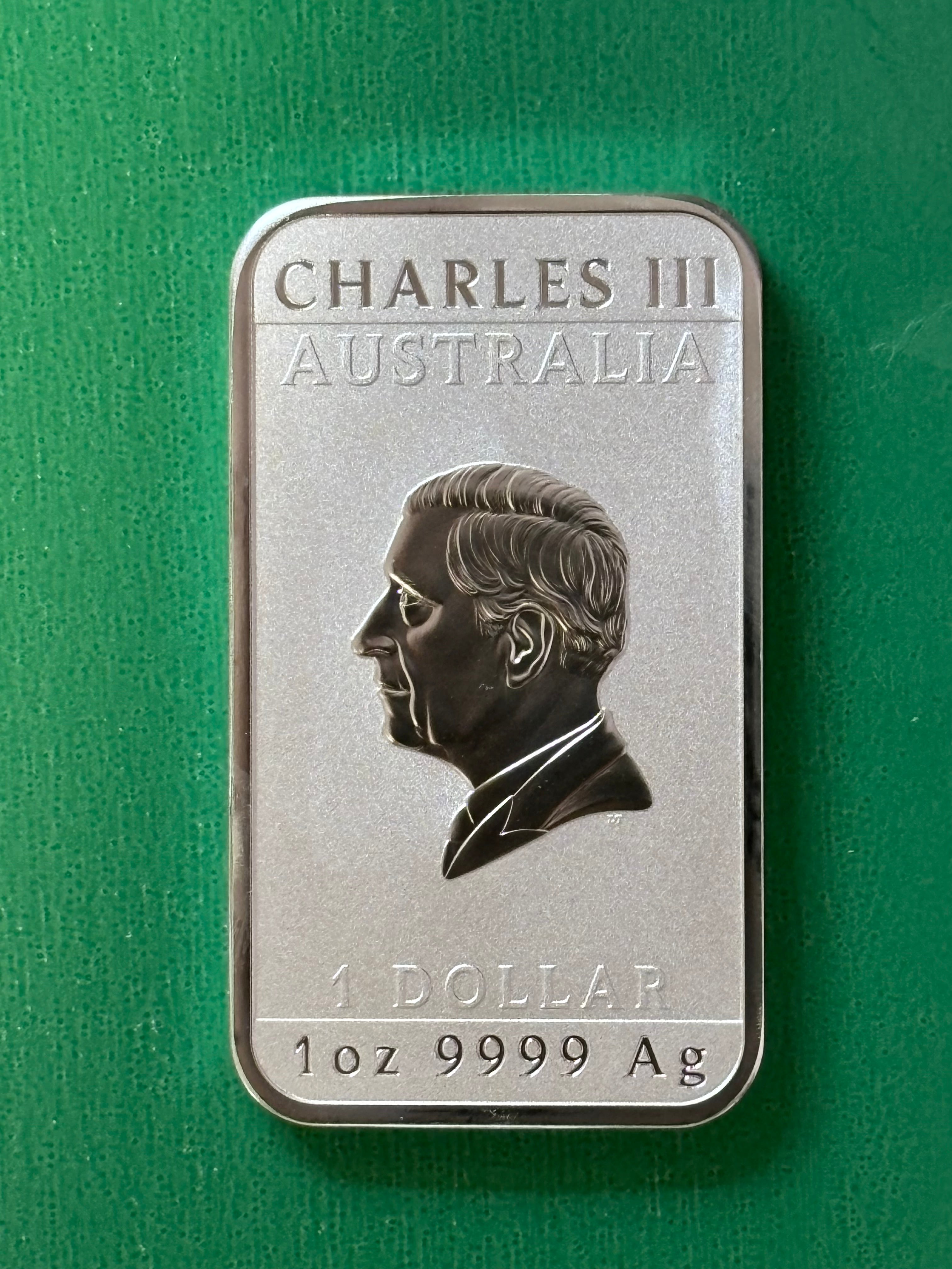 1oz .9999 Silver Perth Mint Dragon Bar 2025