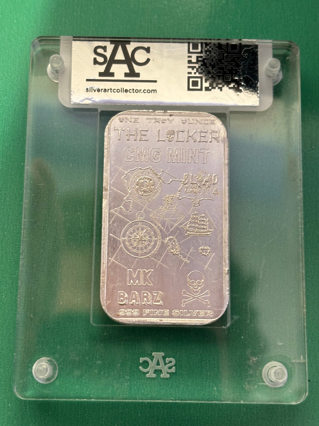 1oz .999 Silver Art Slabbed Bar Blood In The Bayou Mintage Of 10