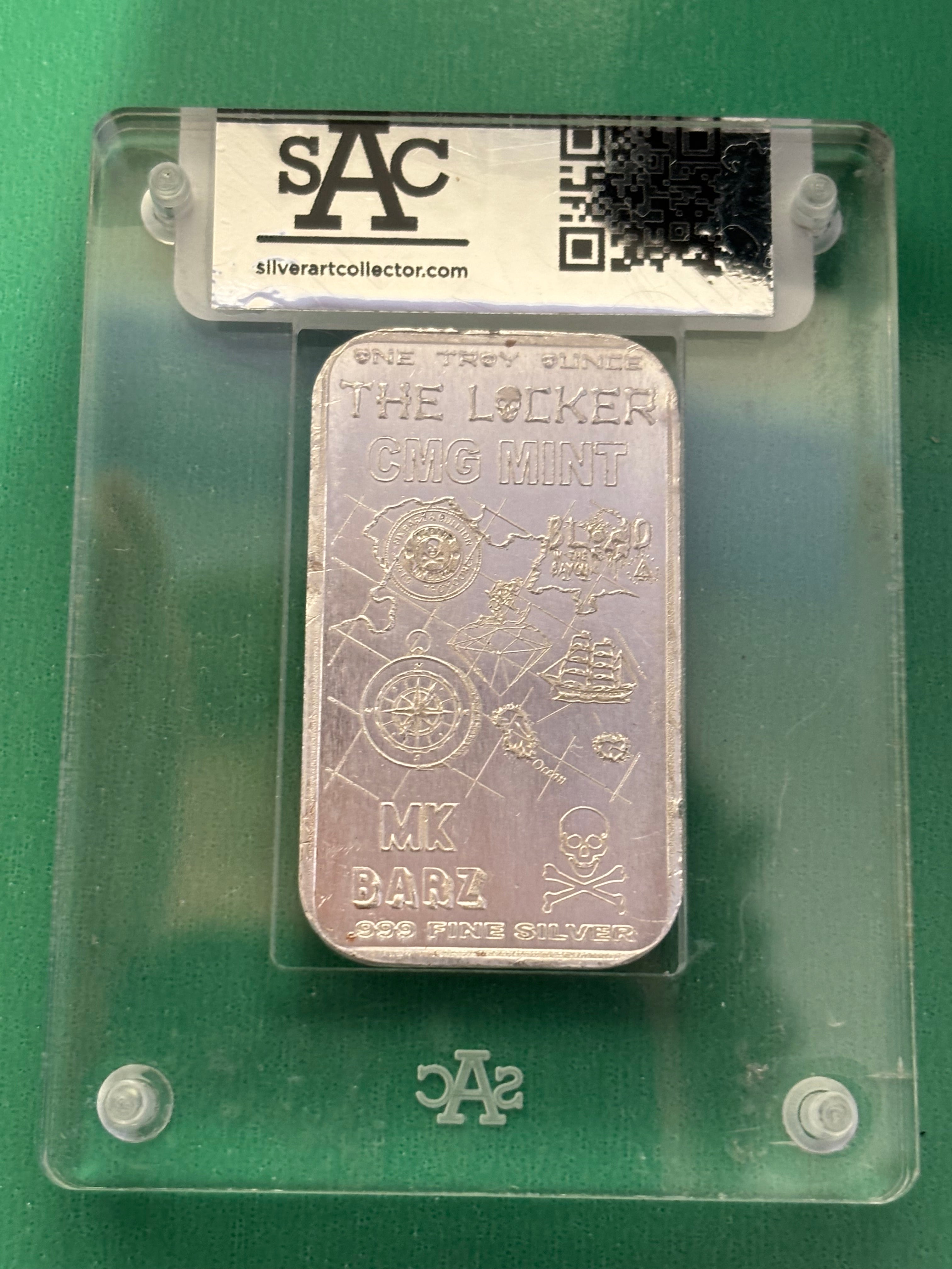 1oz .999 Silver Art Slabbed Bar Blood In The Bayou Mintage Of 10