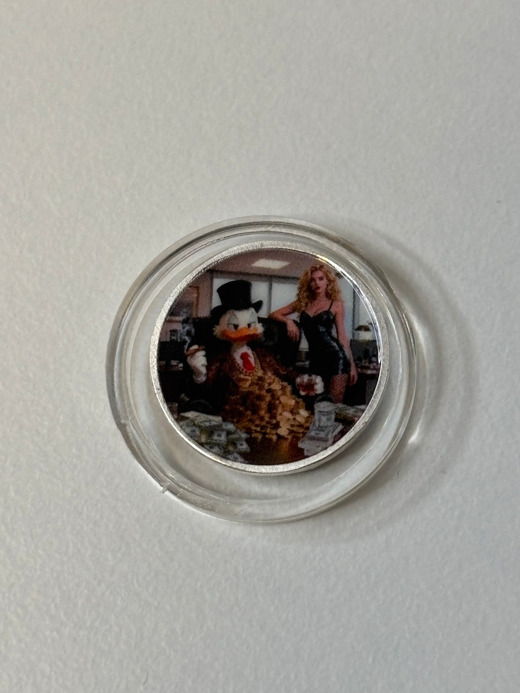 1g silver Scrooge duck round