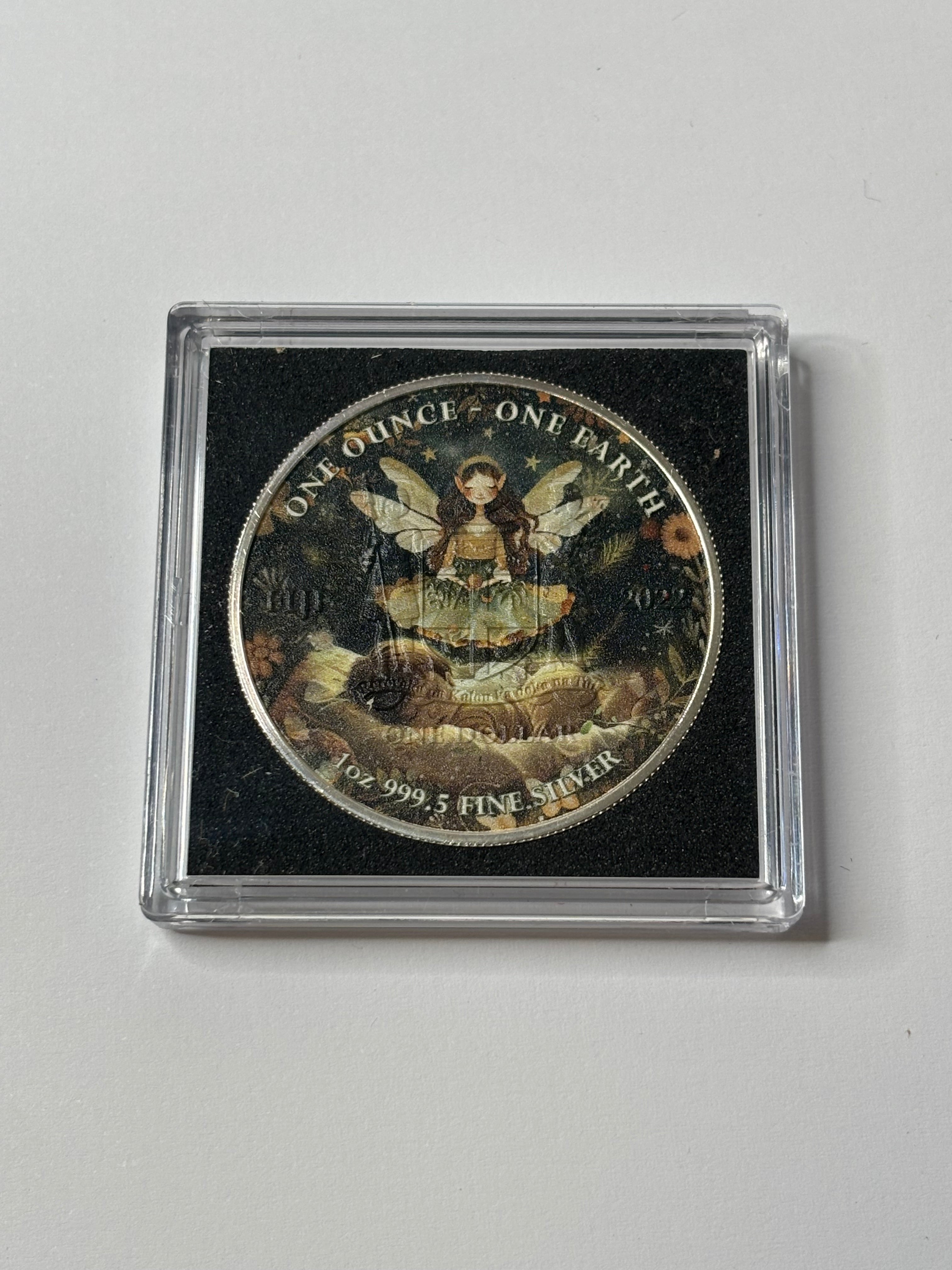 1oz Pure Silver Coin TOOTH FAIRY One Ounce One Earth Coloured Finish