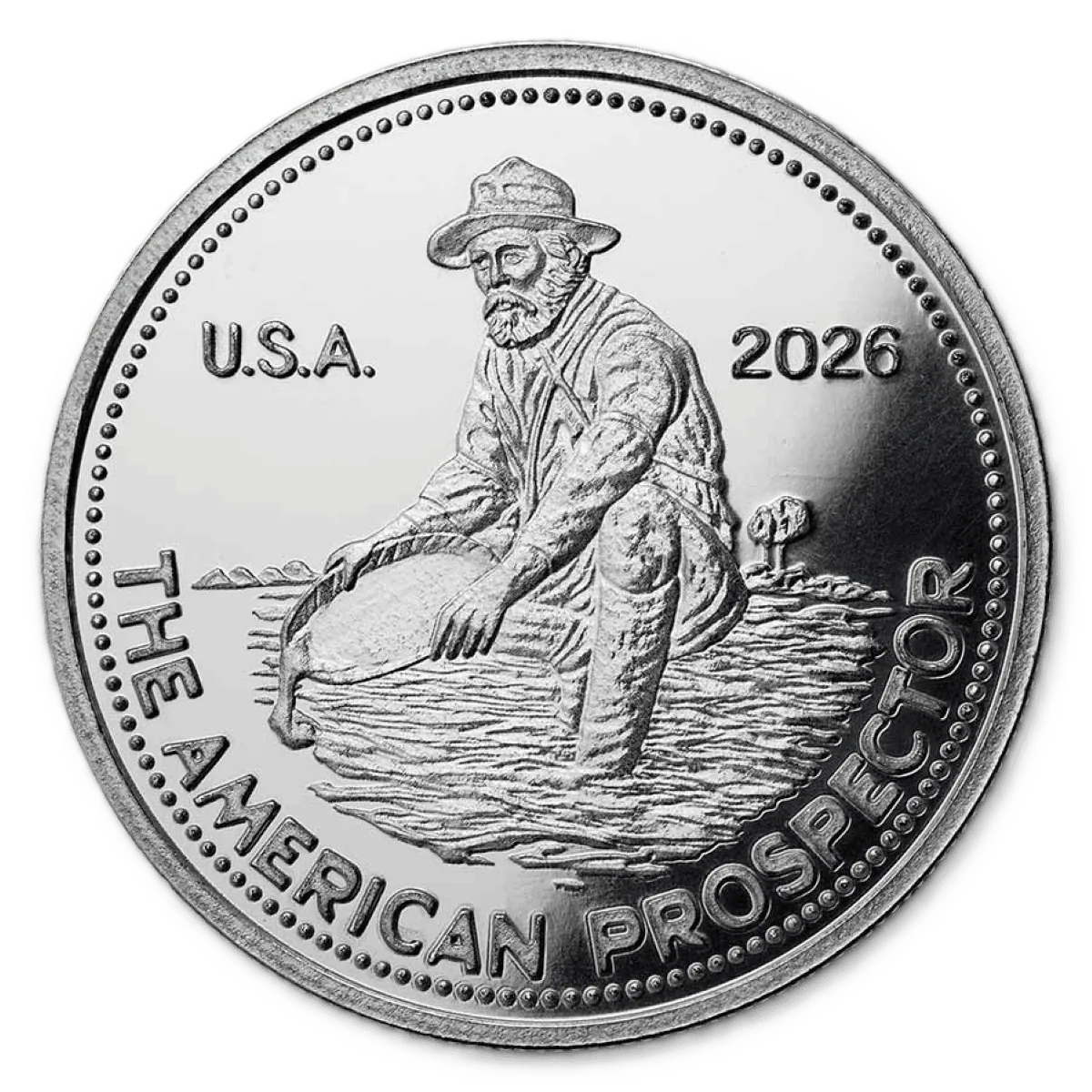 1oz Pure Silver Round - 2026 Revived Engelhard Prospector By PAMP