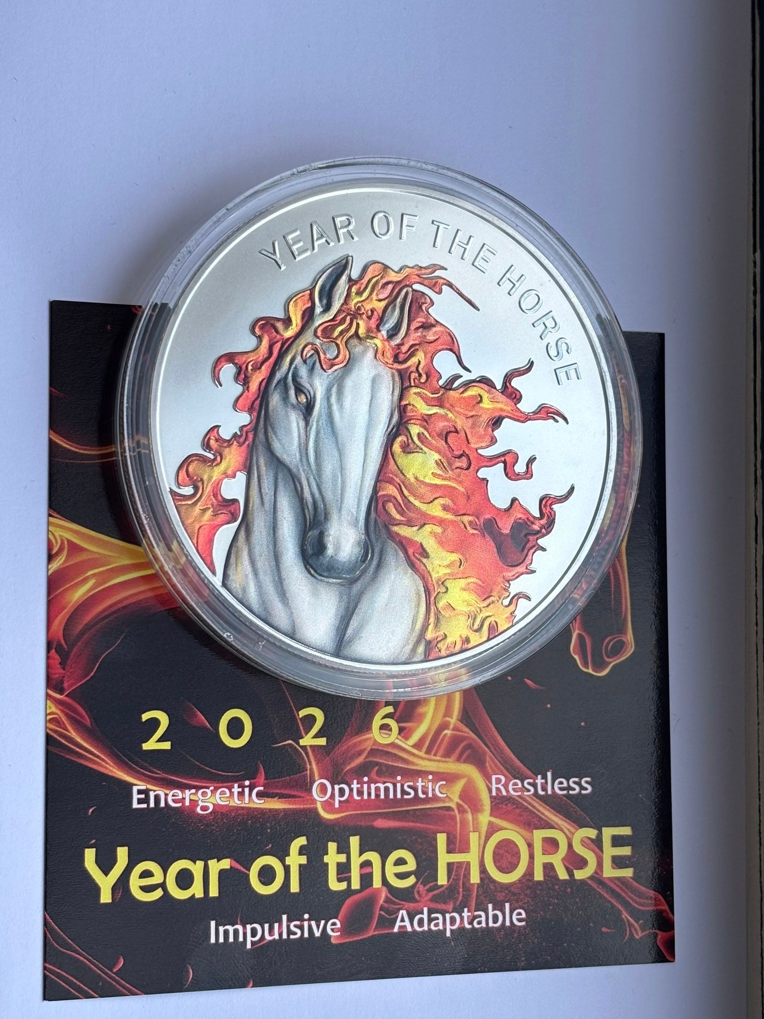 2026 10oz .999 Pure Silver Colourised Lunar Fire Horse Boxed