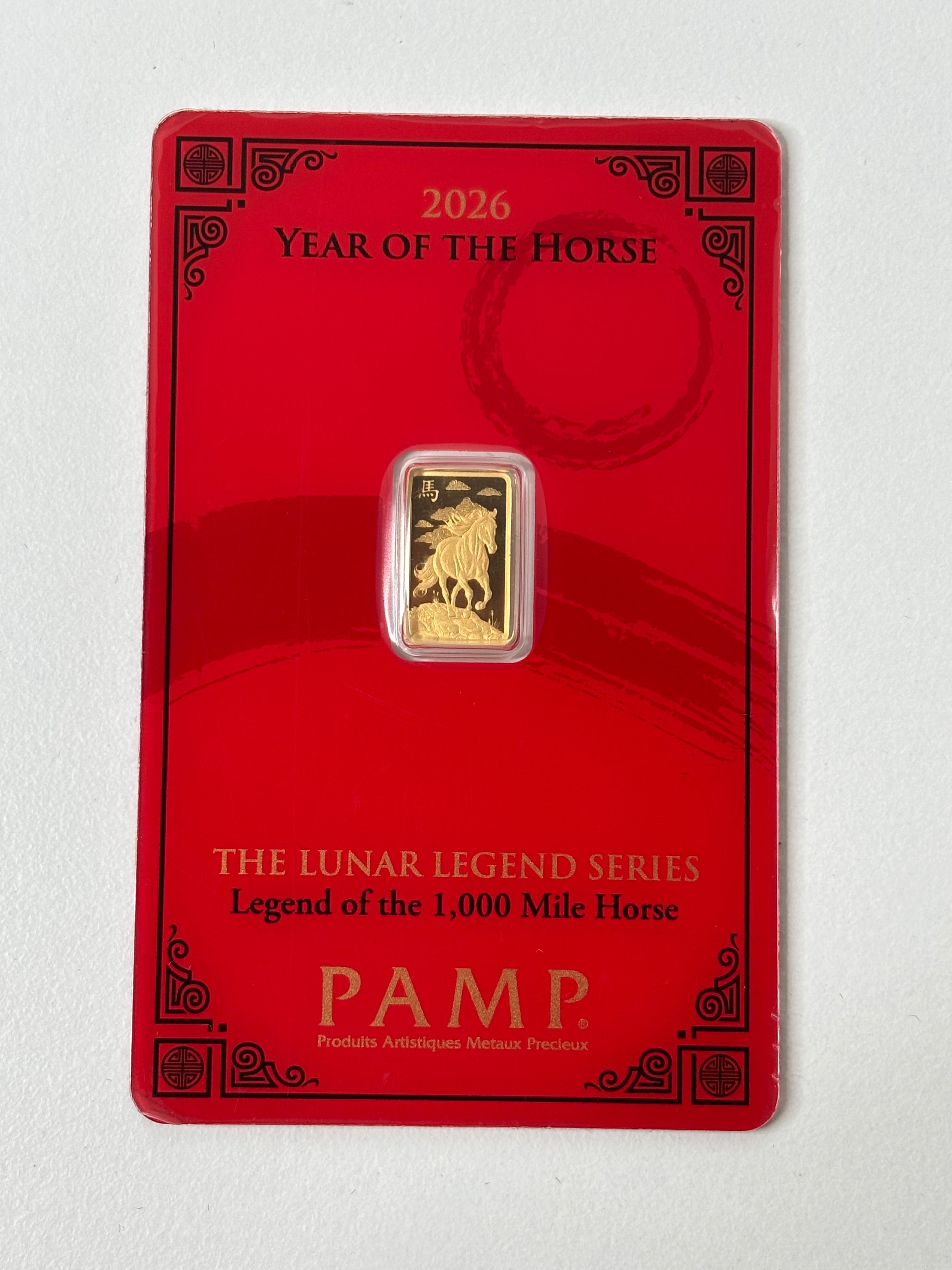 PAMP The Lunar Legend Series 2026 | Legend Of The Horse 1 Gram | Fine Gold 999.9