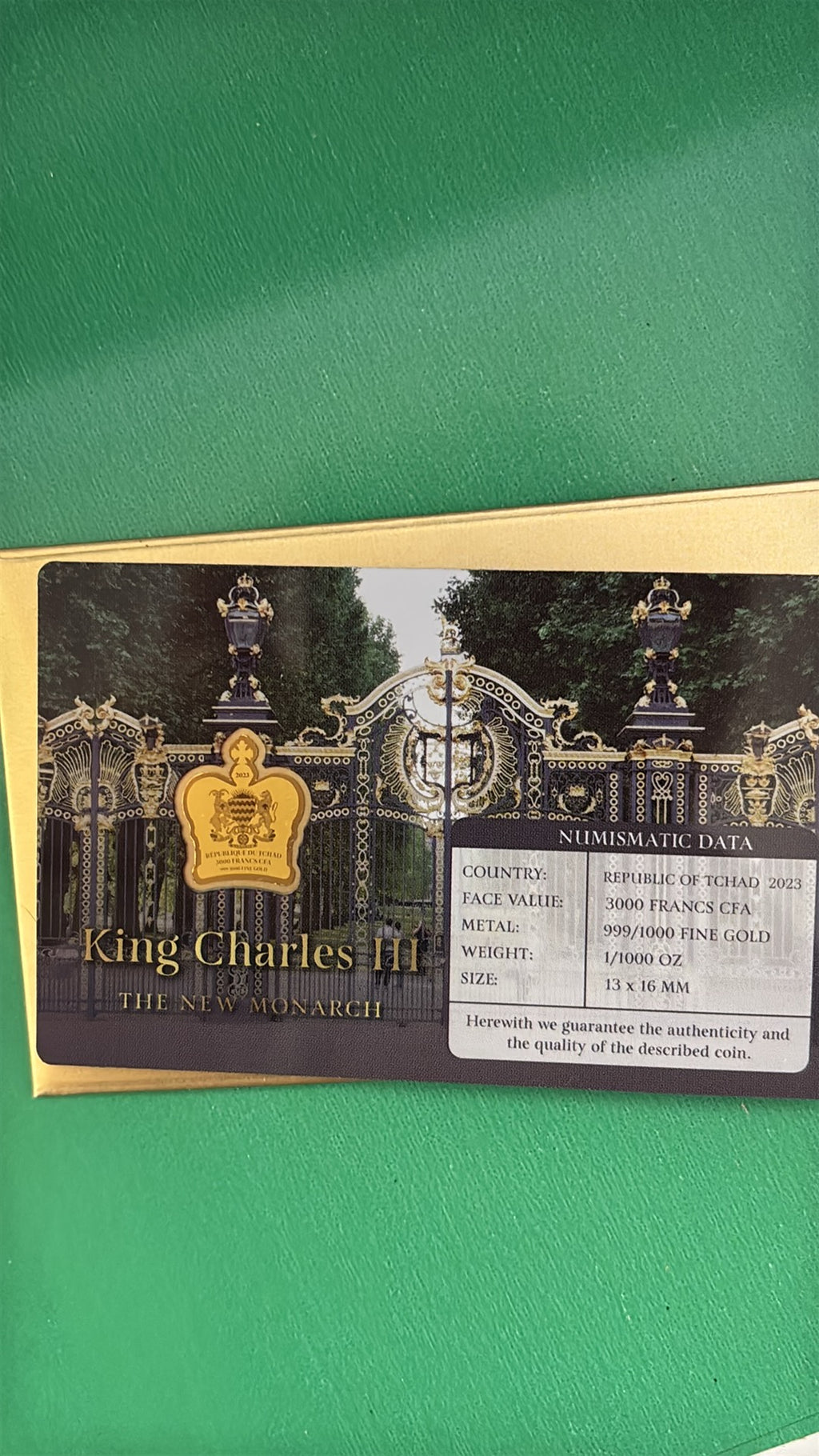 1/1000oz .999 Gold Charles Crown