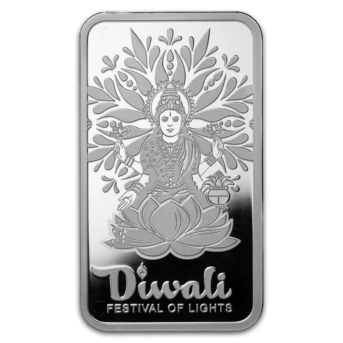 1oz PAMP Suisse Diwali Lakshmi & Sacred Cow Pure Silver Bar in Assay