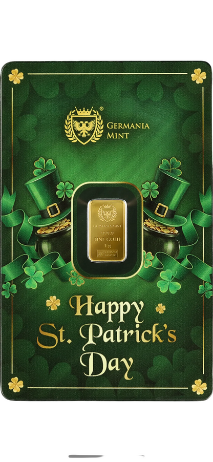 1g 999.9 Gold St Patrick’s Day Bar