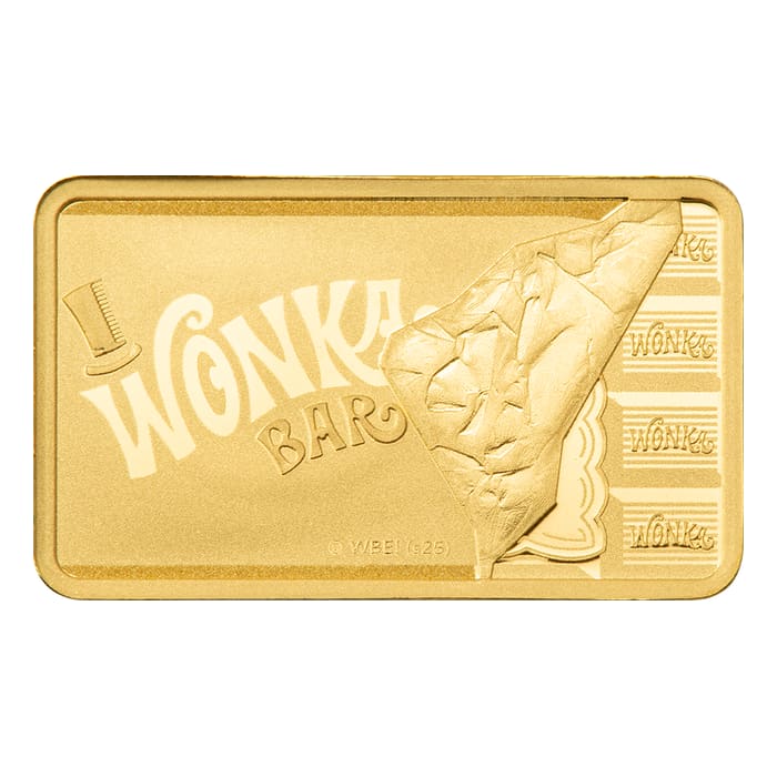 PRE SALE 1g Pamp Suisse Willy Wonka Chocolate Bar Pure Gold Bar
