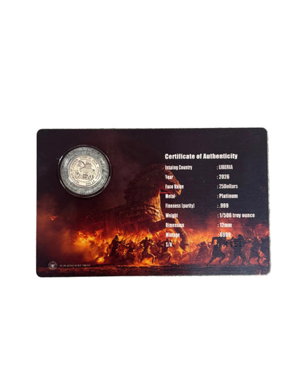 1/500oz Platinum Trojan Horse Coin Carded