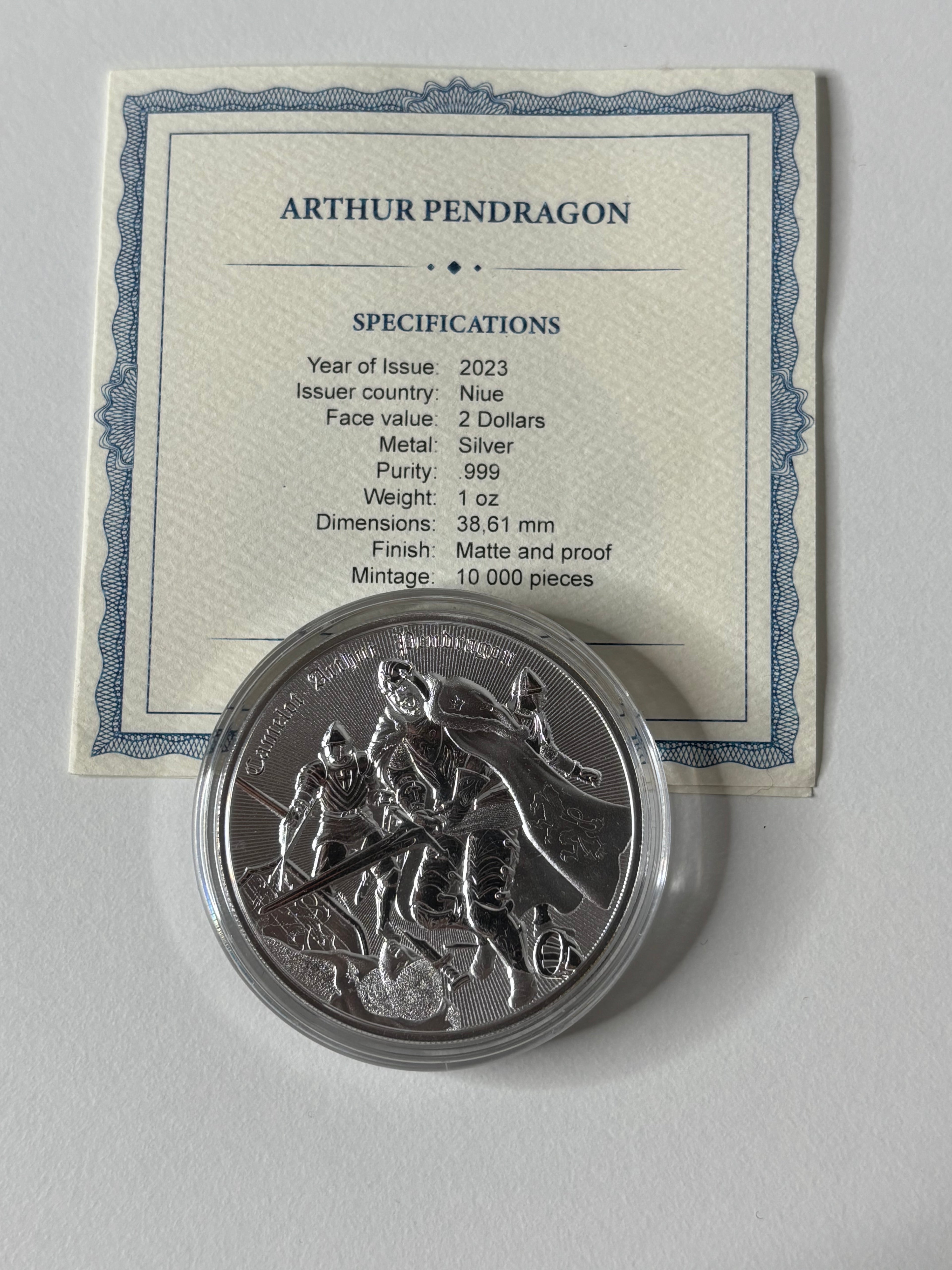 Niue Camelot - Arthur Pendragon 1oz Silver Coin
