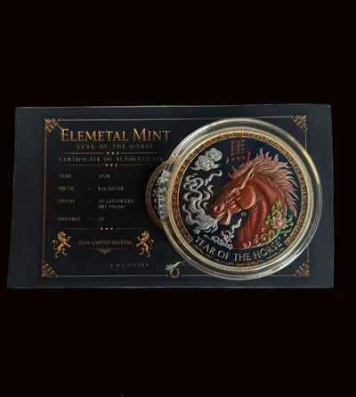 Elemetal Mint 1oz Pure Silver Round Year Of The Horse
