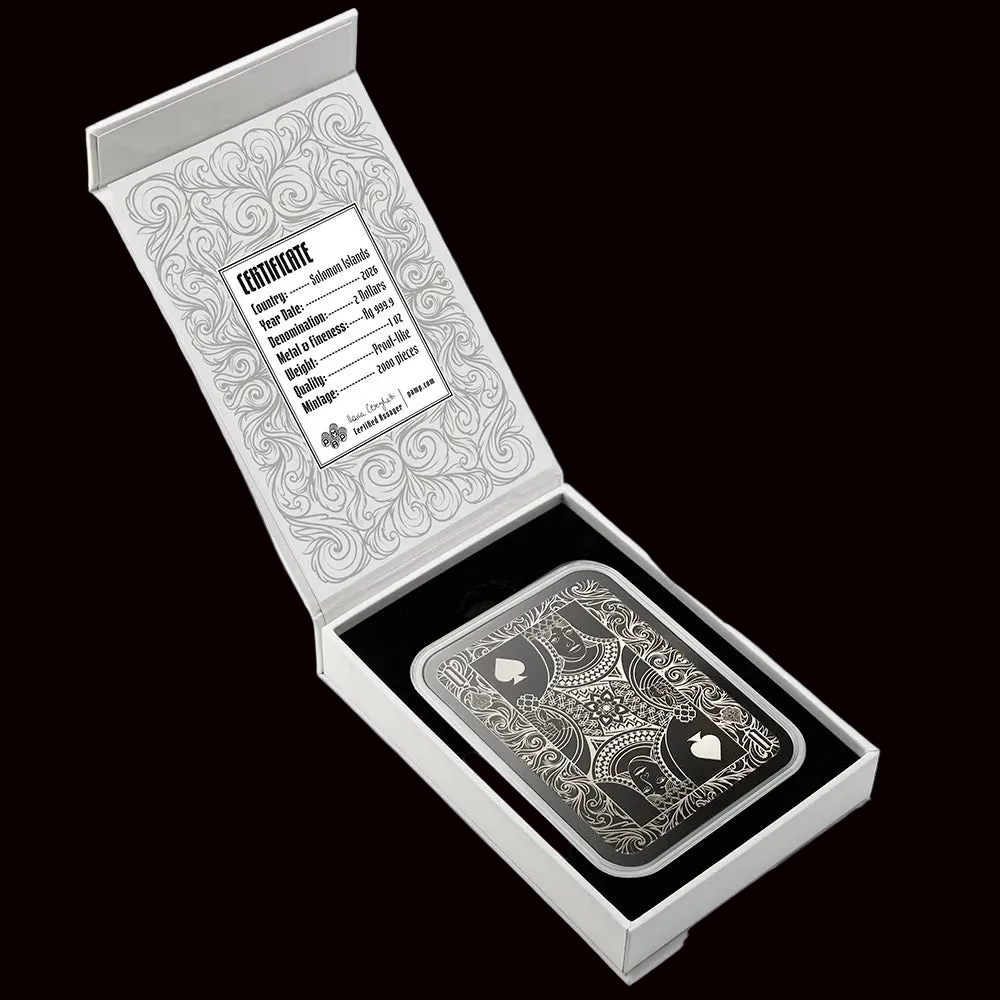 1oz Pure Silver Pamp Playing Card Queen Of Spades