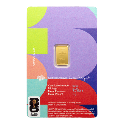 1g Pure Gold PAMP Bar FIFA World Cup