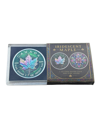 1oz Pure Silver Coin Iridescent Maple