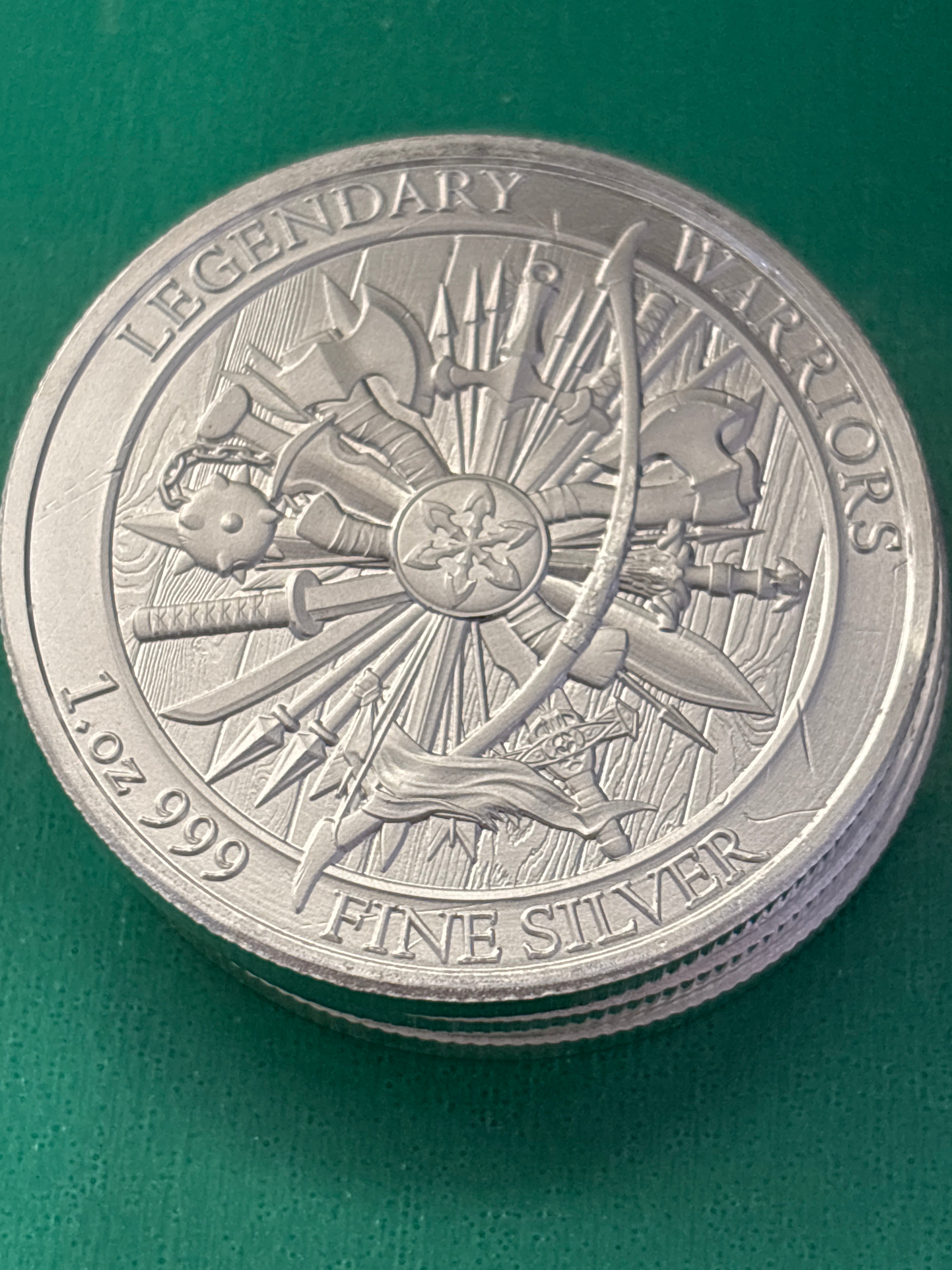 1oz .999 Silver Round Legendary Warriors Leonidas