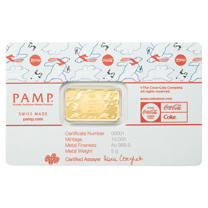 5g 999.9 Gold Pamp Coca Cola Christamas Polar Bear