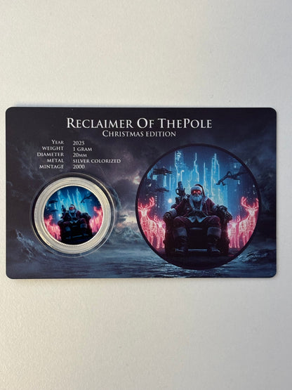 1g Silver Merry Christmas Colourised Rounds