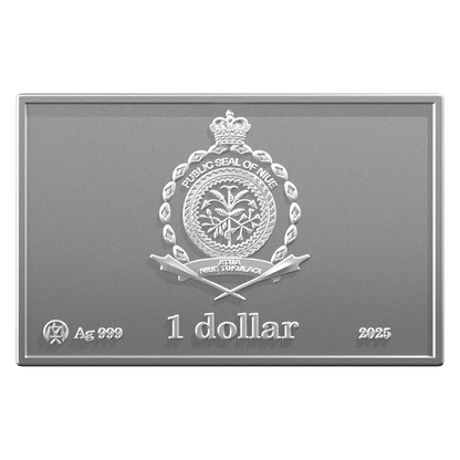 Niue 2025 1 Dollar Dogs Playing Poker 1oz Pure Silver Coin Bar