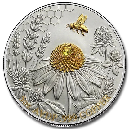 5oz Copper Harmony Bee With Crystal Insert