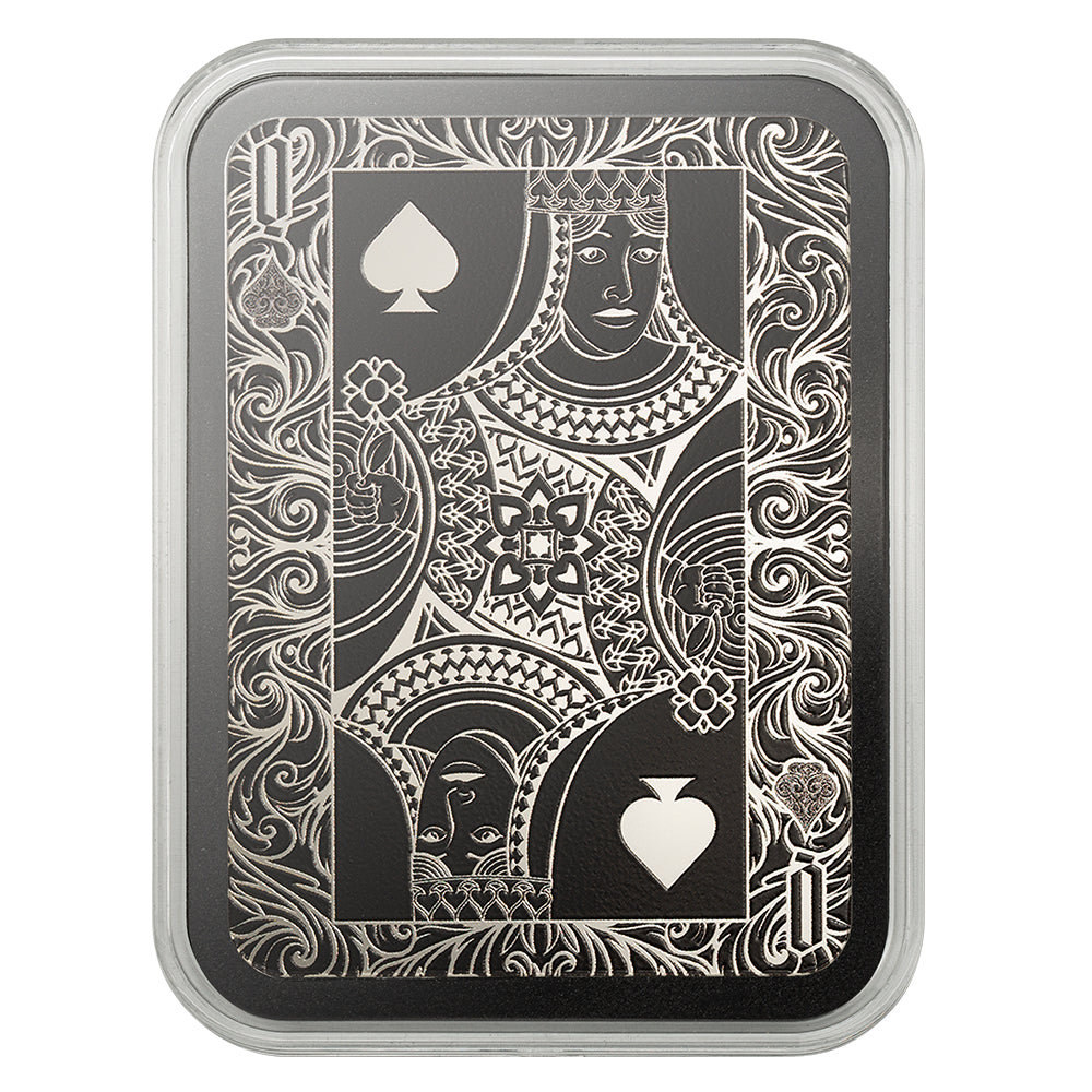 1oz Pure Silver Pamp Playing Card Queen Of Spades