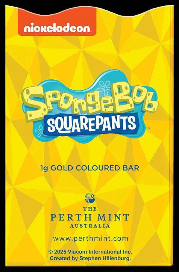 1g 999.9 Gold Bar SpongeBob In Colour By The Perth Mint