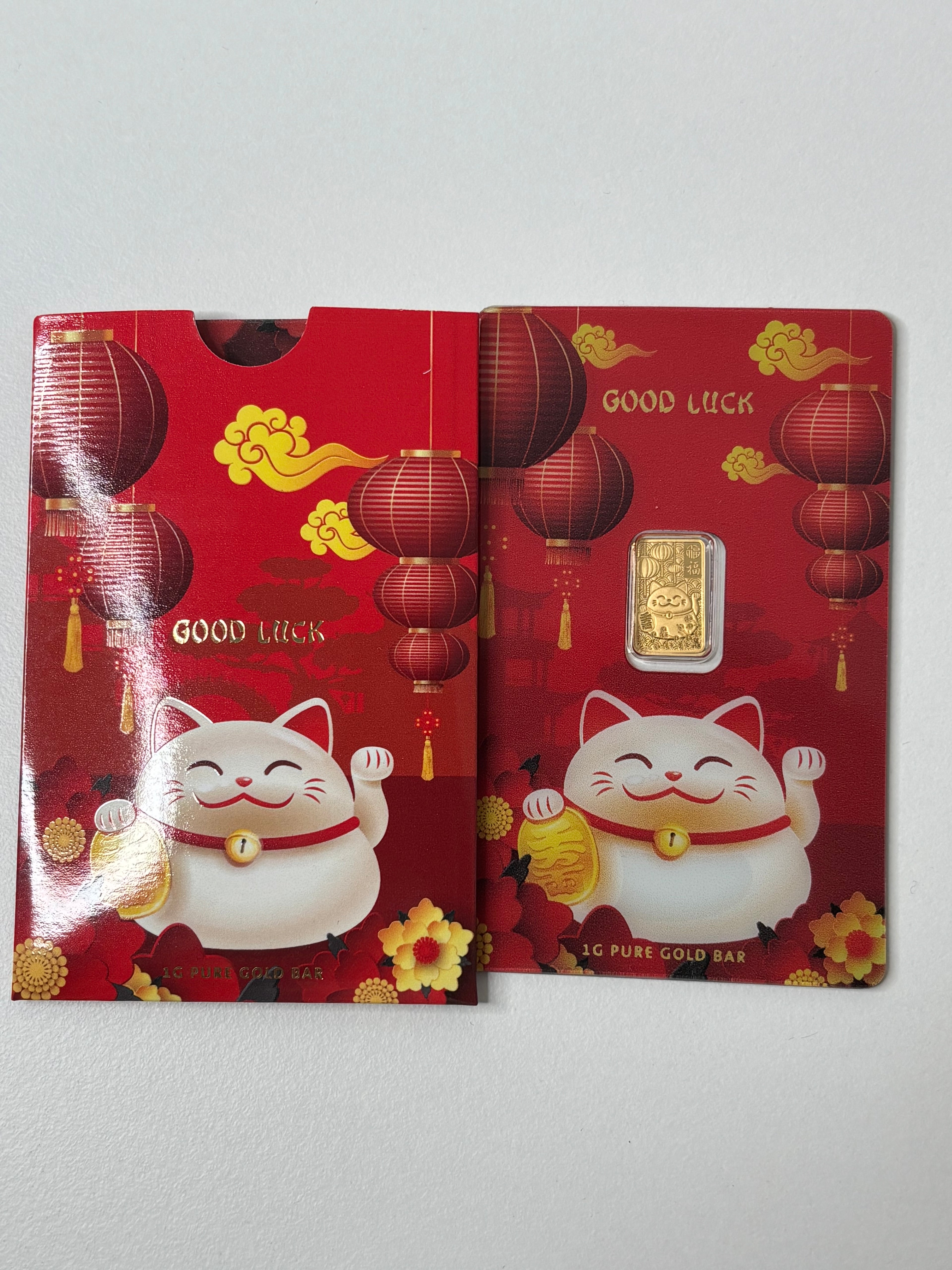 1g 999.9 Gold Bar - PAMP Suisse Lucky Cat