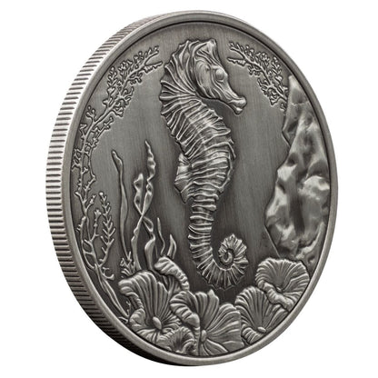 2025 Samoa Seahorse
1 oz Silver Antiqued Coin