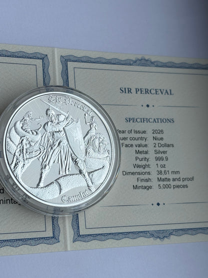 1oz Pure Silver Coin Sir Percival