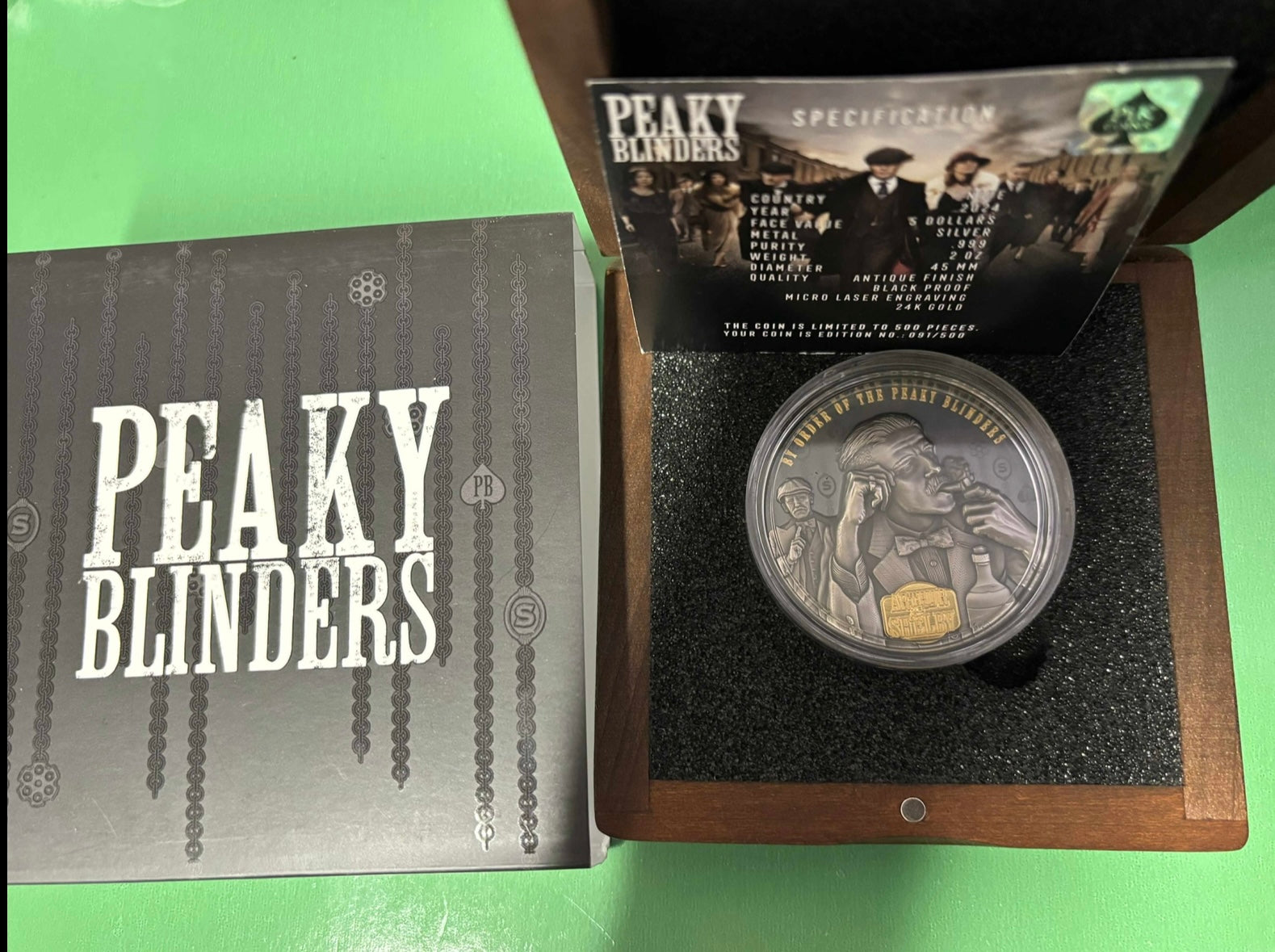 2oz .999 Silver Black Proof Peaky Blinders Arthur Shelby