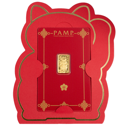 2.5g Pure Gold Bar PAMP Lucky Cat