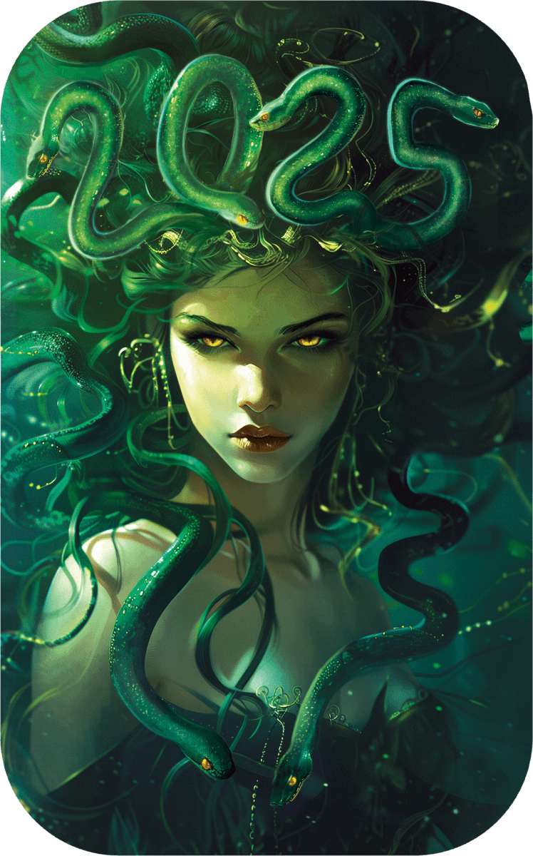 Year of the Snake 2oz Colored Cast Pure Silver Bar – Medusa Mythical Creatures 2025