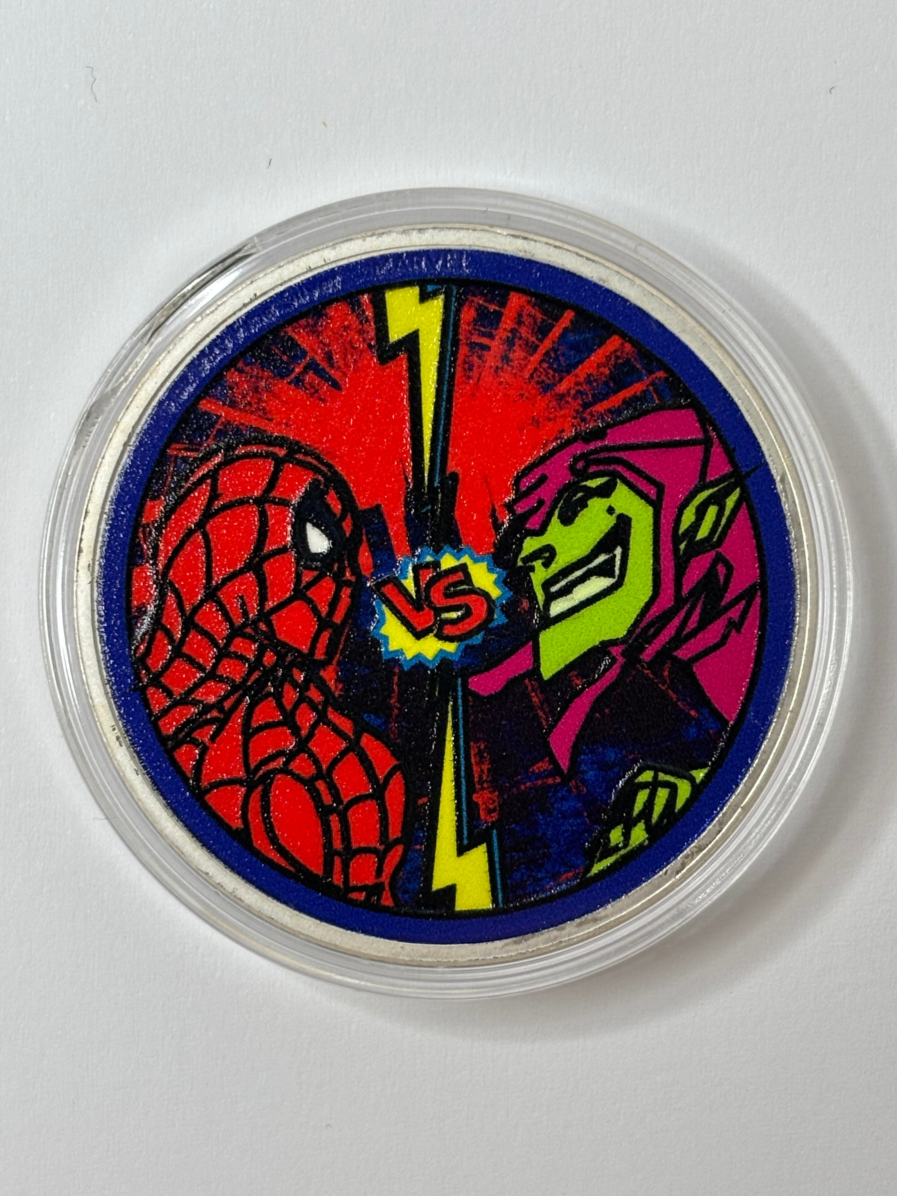 Spider-Man v GreenGoblin 1oz Silver Coin In Colour