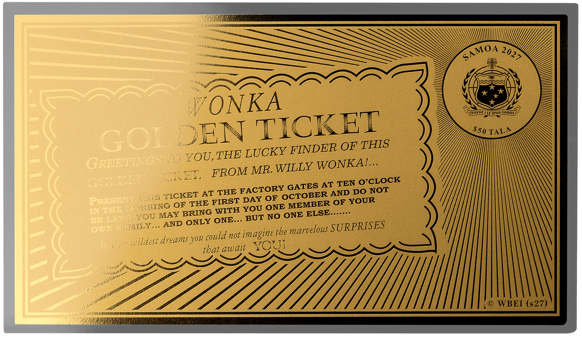 1/2g Pure Gold Wonka Golden Ticket