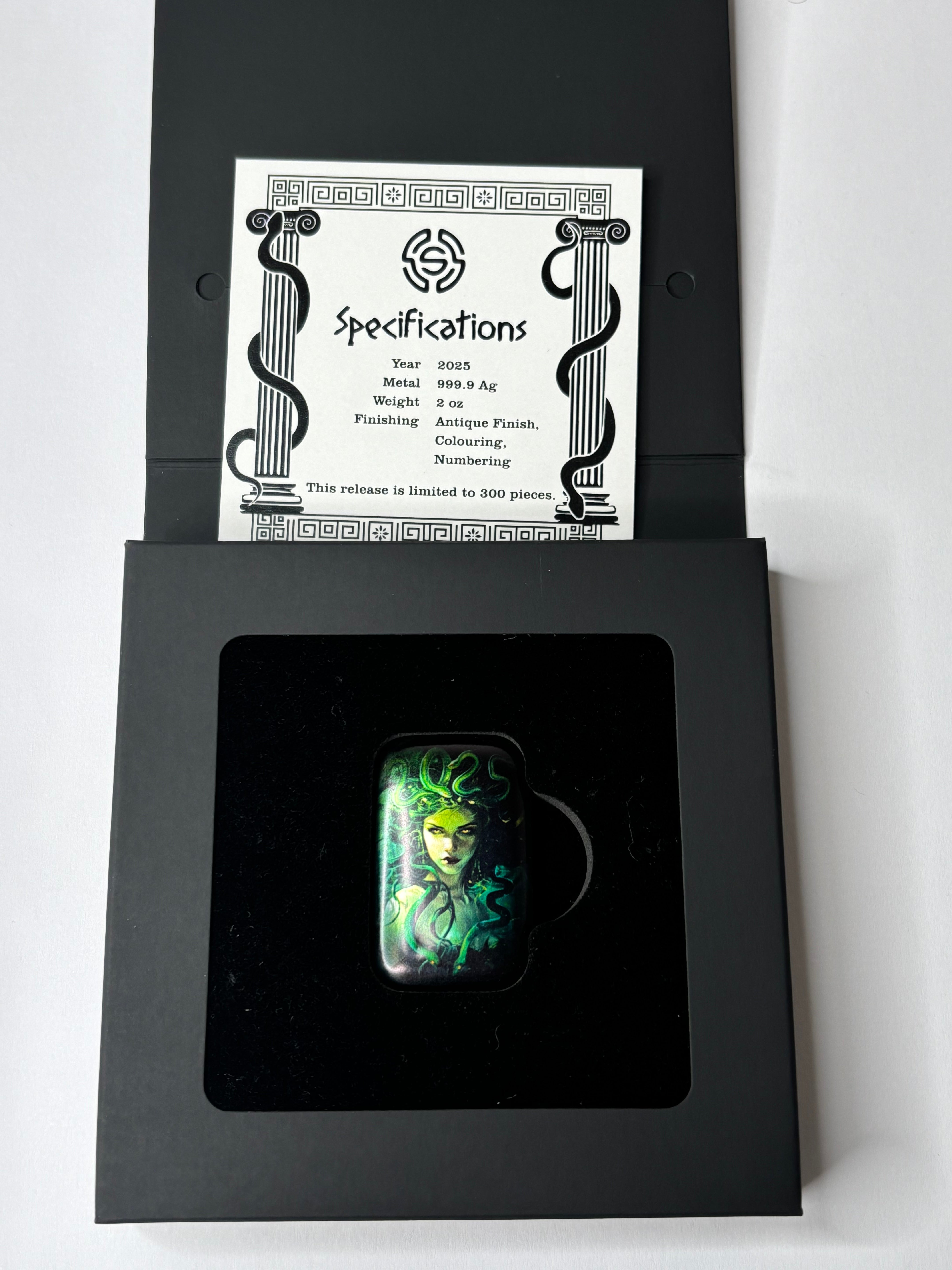 Year of the Snake 2oz Colored Cast Pure Silver Bar – Medusa Mythical Creatures 2025