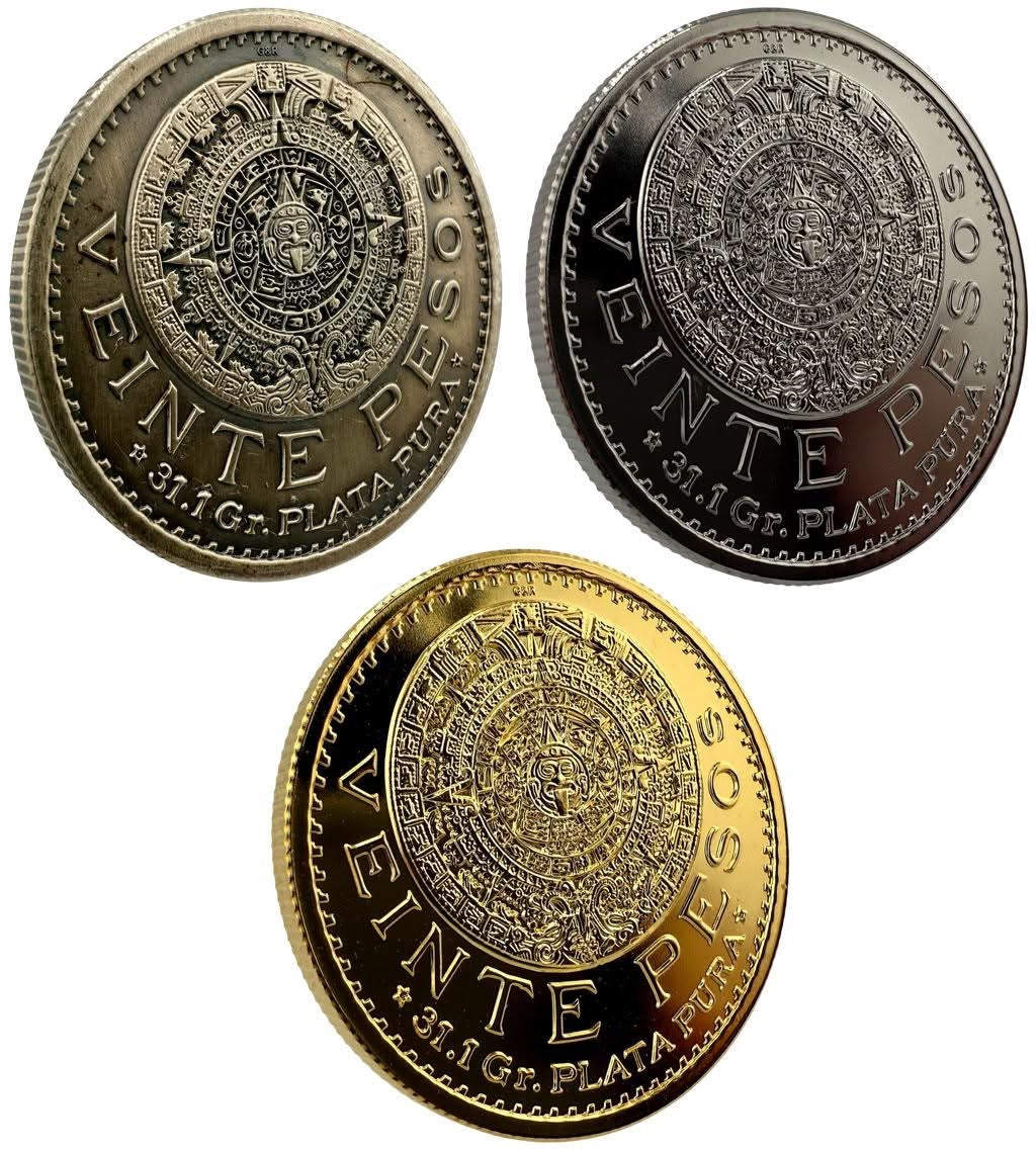 3x1oz .999 Silver 20 Peso 1917 Tribute Coin Set