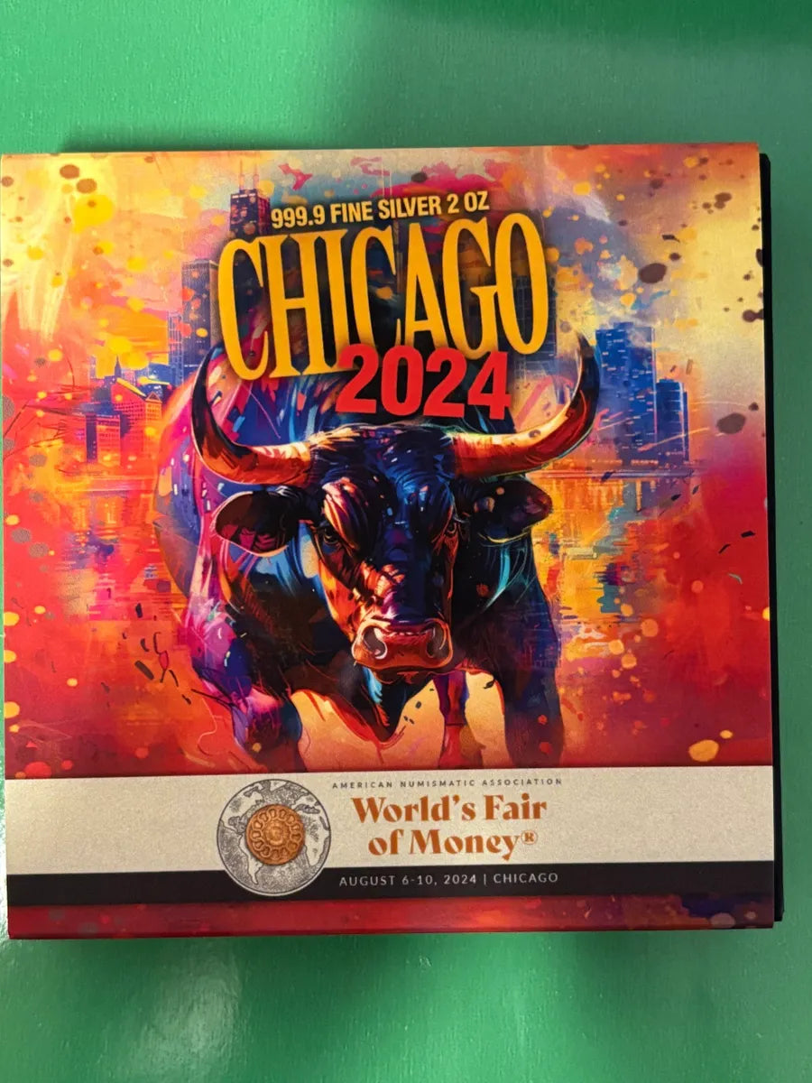 2oz .999 Silver Germania Mint Cast Bar ANA Chicago
