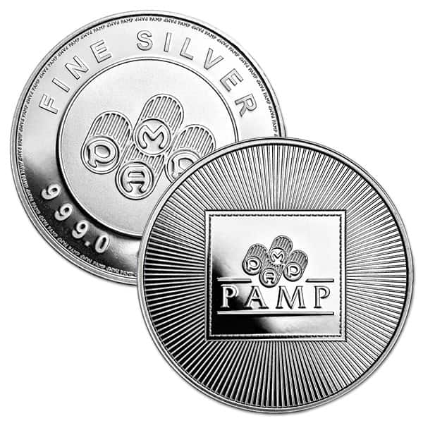 1oz .999 Silver Round Pamp USA
