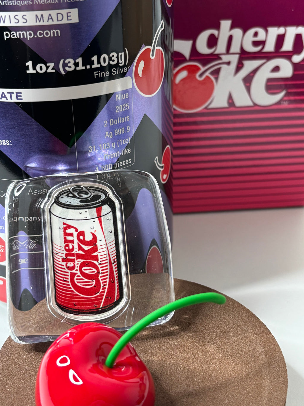 2025 PAMP Suisse Cherry Coke 40th Anniversary 1oz Silver Coin