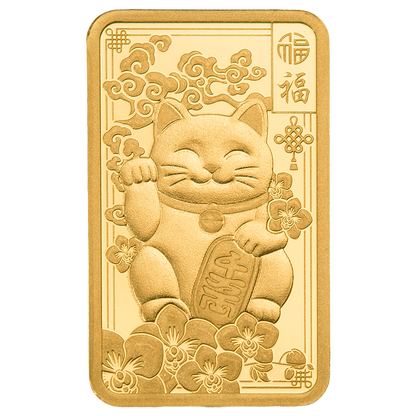 2.5g Pure Gold Bar PAMP Lucky Cat
