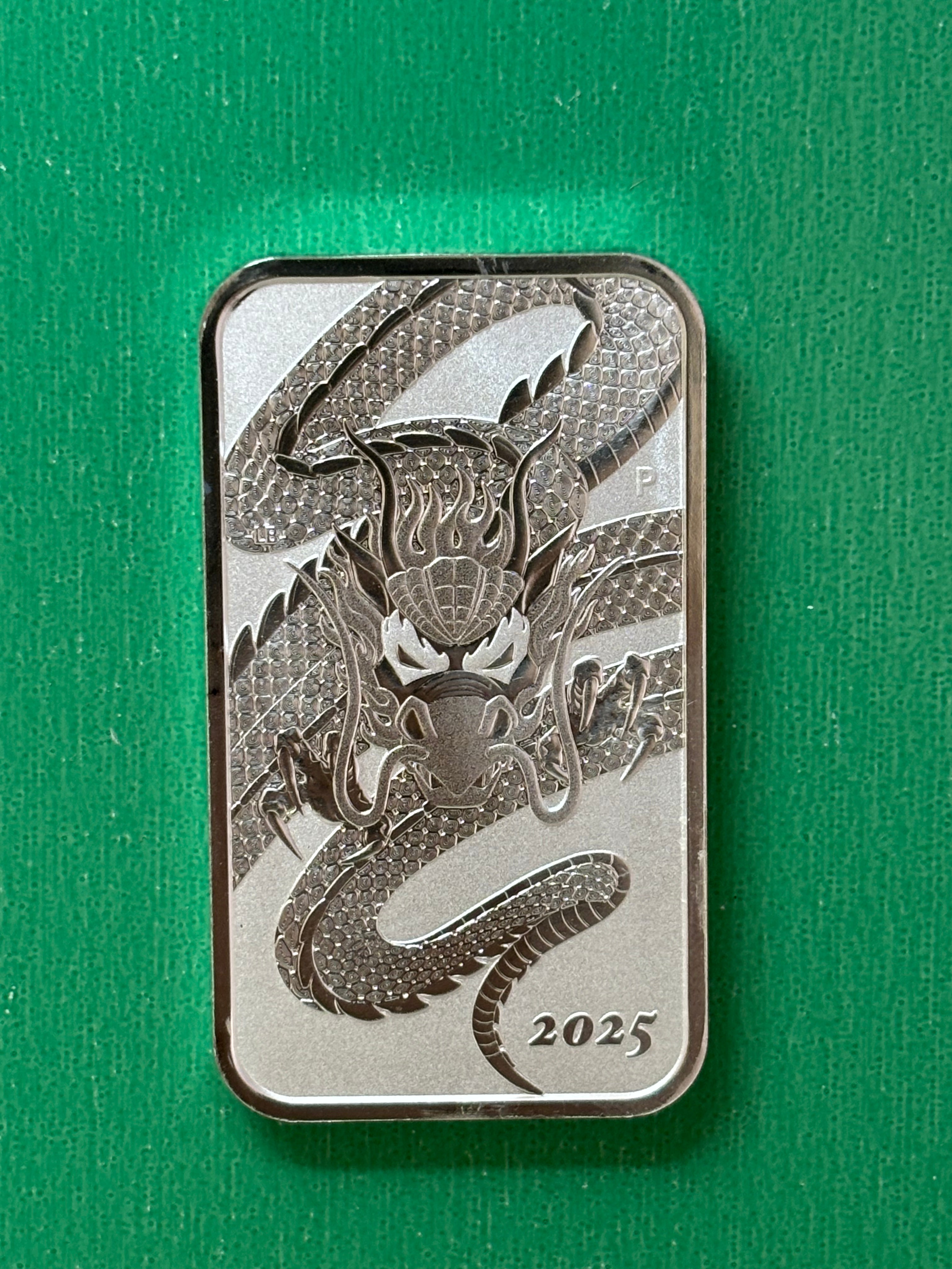 1oz .9999 Silver Perth Mint Dragon Bar 2025
