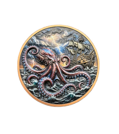 5oz Copper Kraken Round